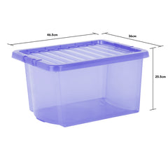 Pack of 5 Wham Crystal 28L Tinted Blue Box and Lid