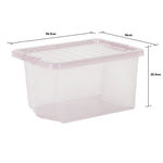 Wham Crystal 28L Box & Lid Tinted Pink - Pack of 5