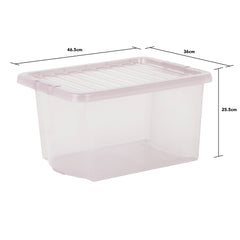 Pack of 5 Wham Crystal 28L Tinted Pink Box and Lid