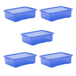 Wham Crystal 32L Box & Lid Tinted Blue - Pack of 5