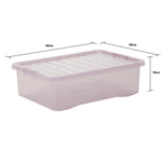 Wham Crystal 32L Box & Lid Tinted Pink - Pack of 5