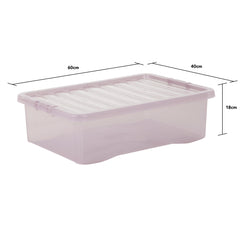 Pack of 5 Wham Crystal 32L Tinted Pink Box and Lid