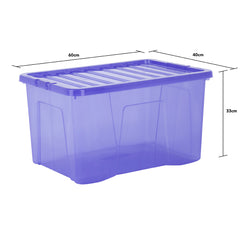 Pack of 5 Wham Crystal 60L Tinted Blue Box and Lid