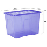 Wham Crystal 80L Box & Lid Tinted Blue - Pack of 4