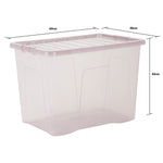 Wham Crystal 80L Box & Lid Tinted Pink - Pack of 4