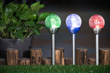 Outmore Solar Crackle Ball Stake Light