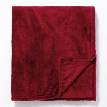 At Home Powder Plush Plain Throw Red - 150x180cm