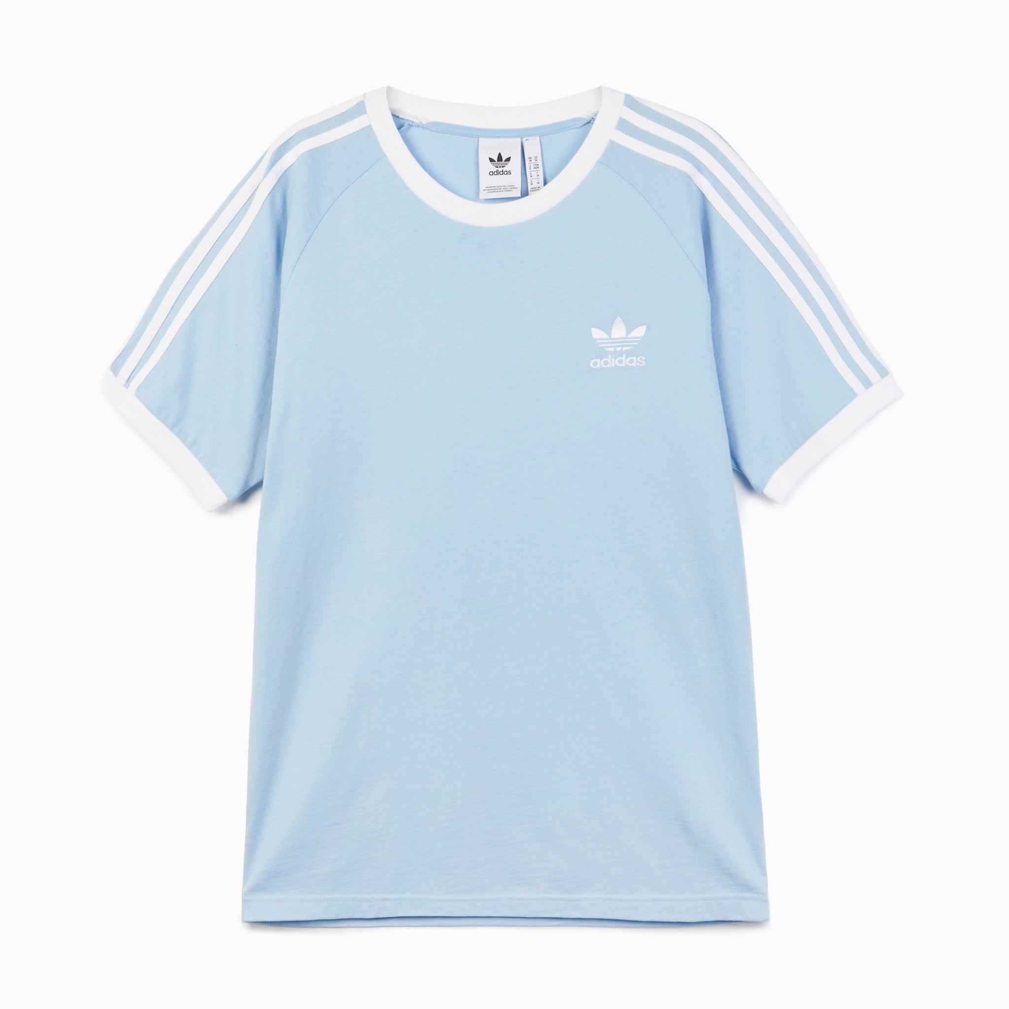 Adidas 3 Stripe T-Shirt - Clear Sky | The Original Factory Shop