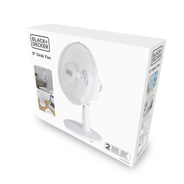 BLACK+DECKER 9inch Desk Fan with Copper Motor White