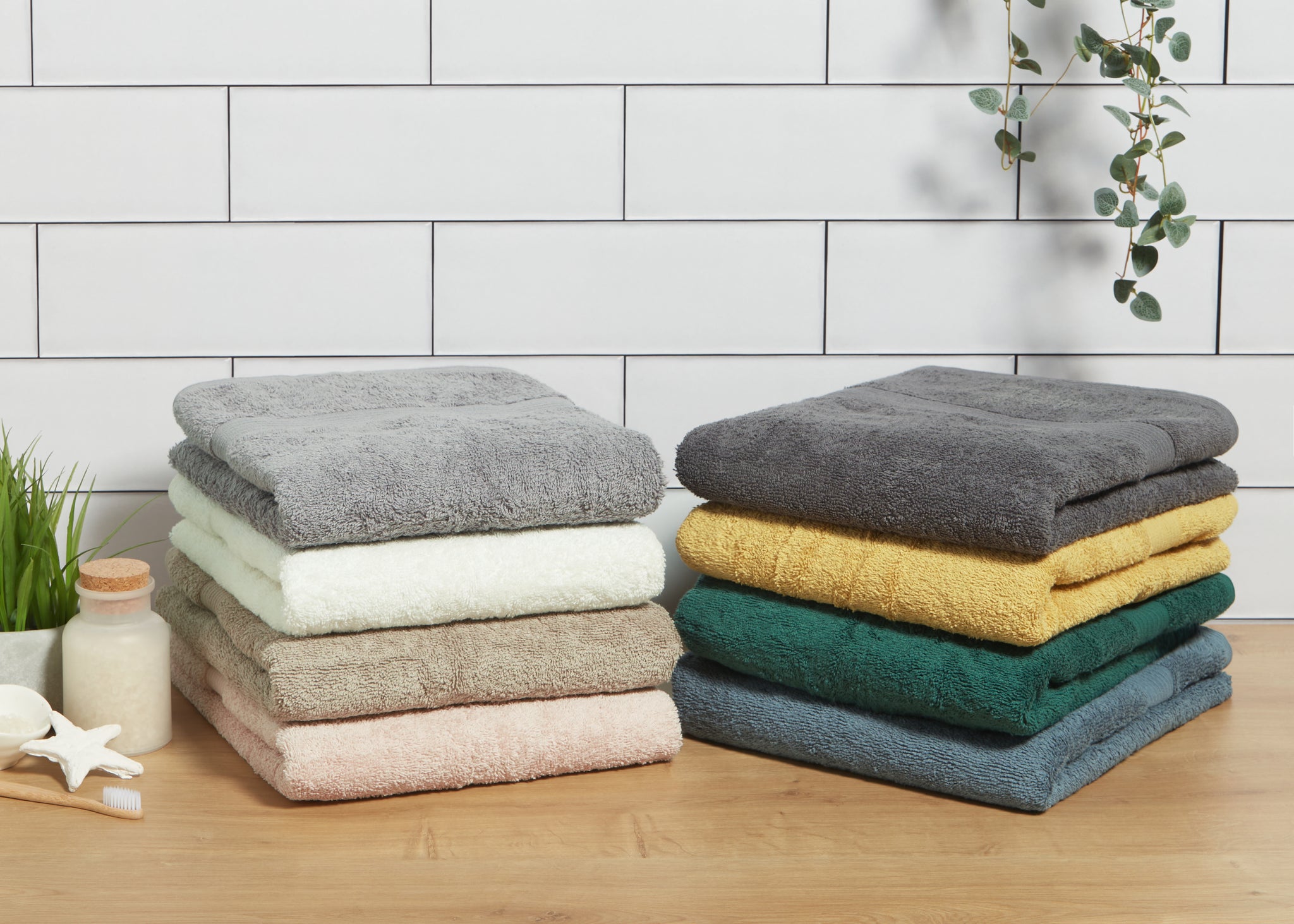 Cotton Towels in Slate Grey or Dove Grey