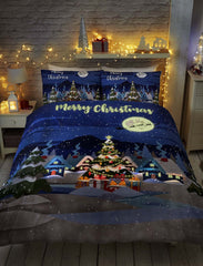 Bedlam Christmas Glow In The Dark Duvet Cover Set