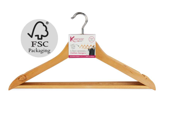 Kleeneze Wooden Clothes Hangers 5pk