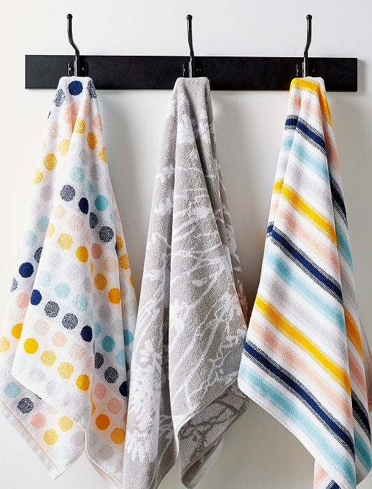 Living By Christy Grey Floral Towels