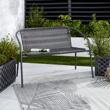 Outmore-Rattan Bench - Natural/Grey