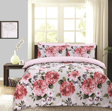 At Home Peony Pink Duvet Set