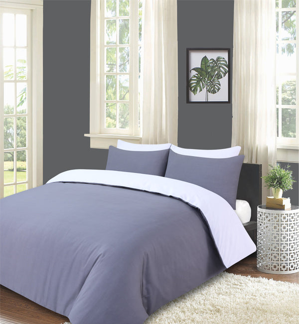 At Home Reversible Bed Set Grey/White