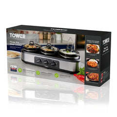 Tower Three Pot Slow Cooker