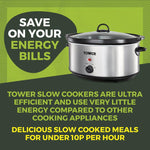 Tower 6.5L Slow Cooker Stainless Steel