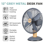 Tower Scandi 12 Inch Metal Desk Fan