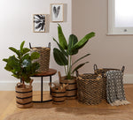 At Home Small Black/Natural PVC Laundry Basket