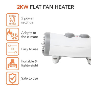 Warmlite 2000W Flat Fan Heater