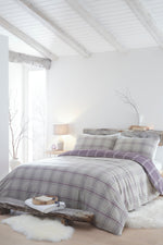 Appletree Hygge Aviemore Check Duvet Cover Set - Heather