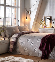 Dreams & Drapes Lodge Colville Check Plum Duvet Cover Set