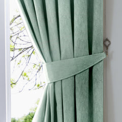 Fusion Dijon Duck Egg Lined Curtains