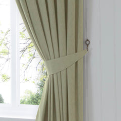 Fusion Dijon Green Lined Curtains