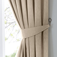 Fusion Dijon Natural Lined Curtains