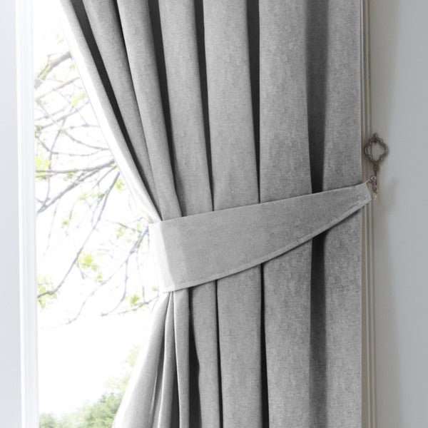 Fusion Dijon Lined Curtains - Silver